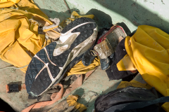 Gym shoe and tin
