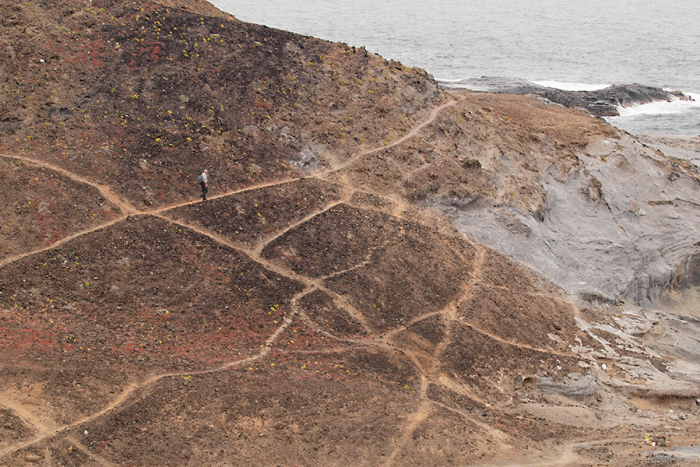 Photograph by Francesca Phillips, desire paths in the Canary Islands. Links page